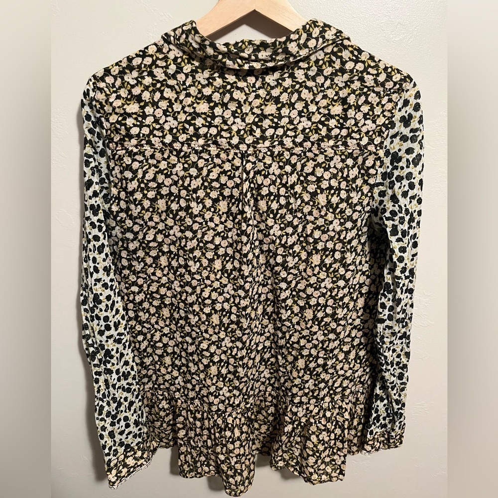 Anthropologie Holding Horses Contrasting Floral Patterned Button Down Blouse 6 - Picture 10 of 12